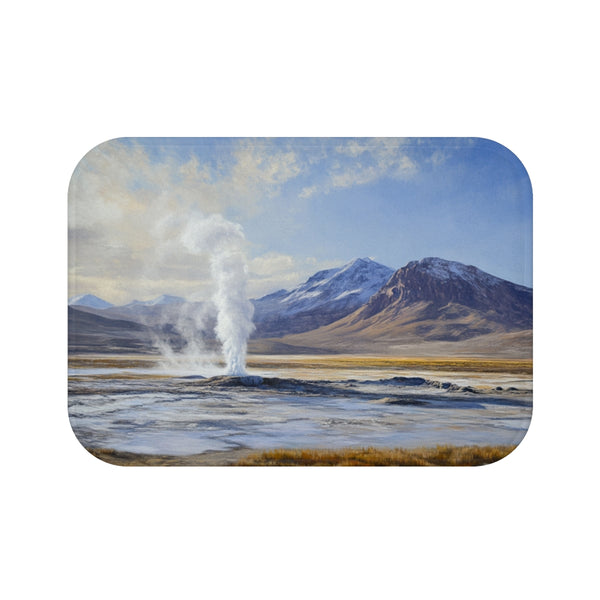 Atacama Desert in Chile Geyser Blasts Superheated W (Edition VII) — Memory Foam Bath Mat — Top-Down Memory Foam Bath Mat View