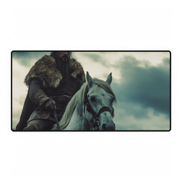 Attila the Hun on Horseback in Fur Cloak (Edition II) — XL Gaming Desk Mat — Full Top-Down Artwork View