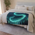 Aurora in Shape of Serpent above Forest Plush Fleece Throw Blanket
