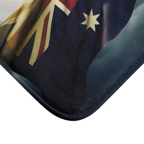 Australia Flag Luxury Memory Foam Bath Mat - Microfibre Texture Close-Up