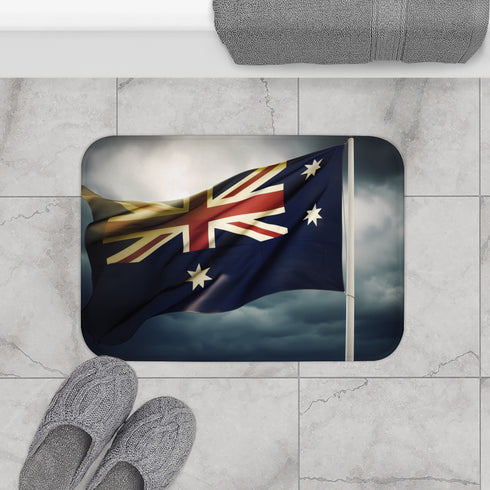 Australia Flag Luxury Memory Foam Bath Mat - Bathroom Lifestyle View