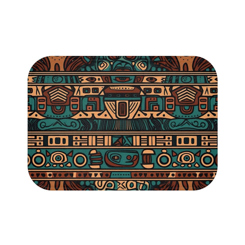 Aztec Pattern — Non-Slip Bath Mat — Top-Down Velvet Microfibre Artwork View