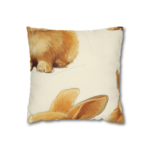 Baby Rabbitdifferent Anglescharacter Sheetchildrens B — Double-Sided Cushion Cover — Front Double-Sided Cushion View