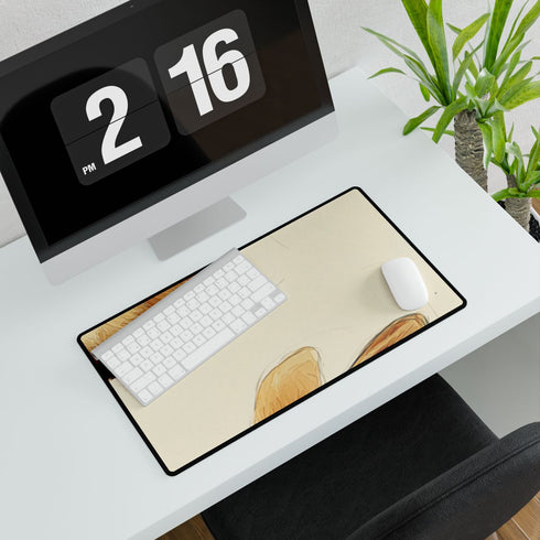 Cute Baby Bunny Rabbit Storybook Art — XXL Gaming Desk Mat — Gaming & Workspace Desk Setup View
