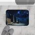 Babylon Ancient City Night Starry Sky Painting — 61×43 Memory Foam Bath Mat — Modern Bathroom Floor Lifestyle View