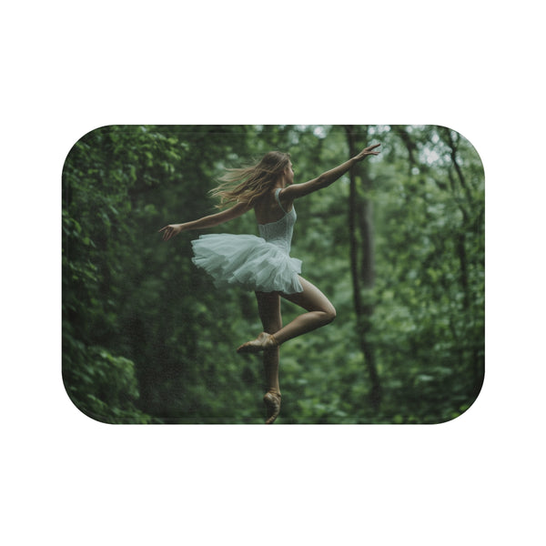 Ballet Dancer Spinning Through Gravity (Edition II) — Memory Foam Bath Mat — Top-Down Memory Foam Bath Mat View