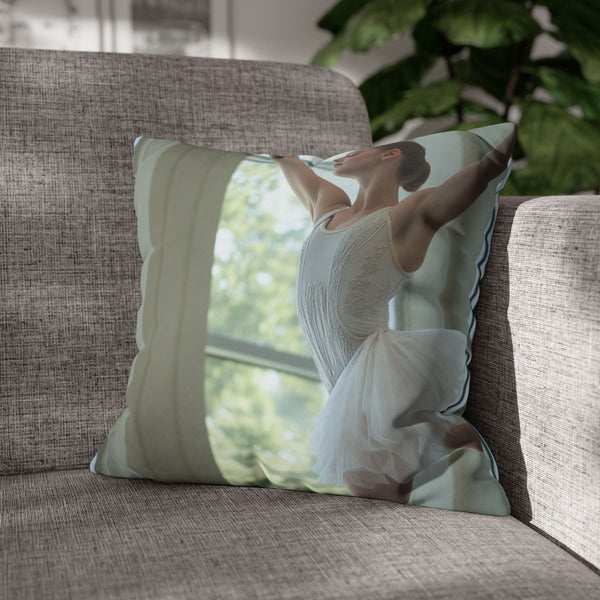 Ballet Dancer Spinning Through Gravity (Edition IV) — Double-Sided Cushion Cover — Sofa & Armchair Living Room Lifestyle View