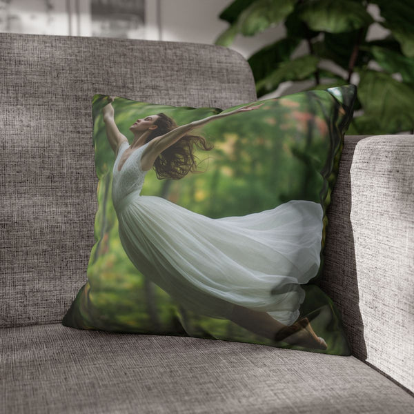 Ballet Dancer Spinning Through Gravity (Edition V) — Double-Sided Cushion Cover — Sofa & Armchair Living Room Lifestyle View