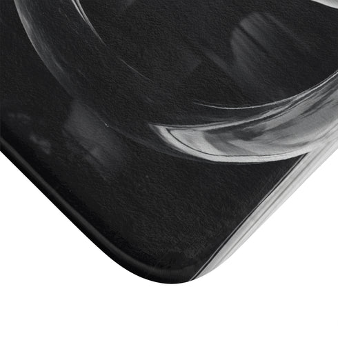 Ballet Dancer Spinning Through Gravity — Memory Foam Bath Mat — Microfibre Texture Close-Up View