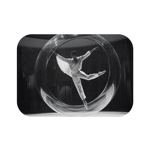 Ballet Dancer Spinning Through Gravity — Memory Foam Bath Mat — Top-Down Memory Foam Bath Mat View