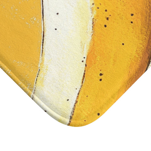 Bananaa Watercolor Painting Effect and Simple Luxury Memory Foam Bath Mat - Microfibre Texture Close-Up