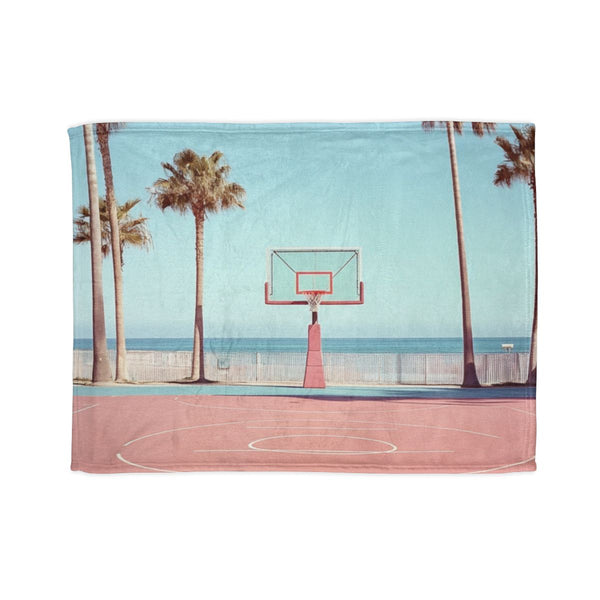 Basketball Court — Plush Fleece Throw Blanket — Full Flat Artwork View