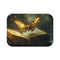 Celestial Moth Ancient Sanctuary — Non-Slip Bath Mat — Top-Down Velvet Microfibre Artwork View