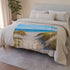 Beach Path — 50×60 Plush Throw Blanket — Draped Over Sofa & Bed Lifestyle View