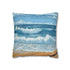 Beach Wave and Surfboard — Faux Suede Cushion Cover — Front 40×40 cm Square Cushion View