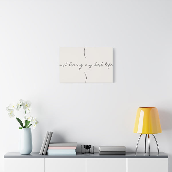 Beige Minimalist Feminine Inspirational Quote Motivational Phrase Poster — Stretched Canvas Wall Art — Living Room Wall Lifestyle View