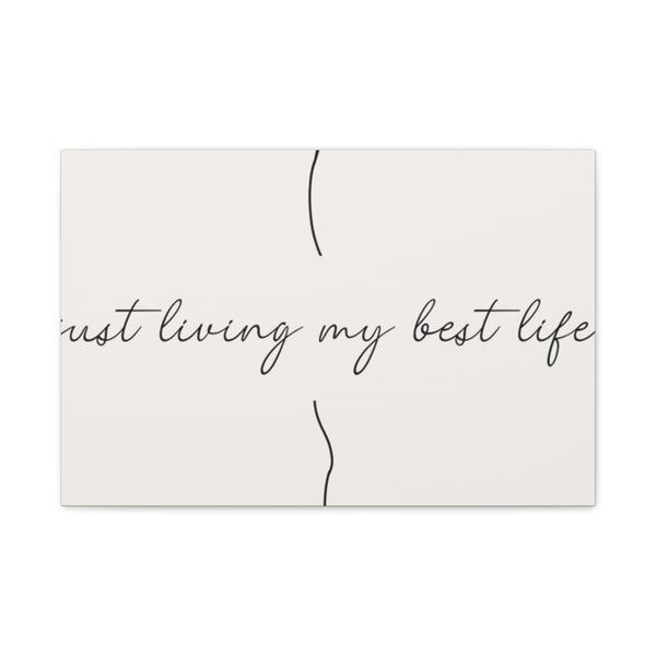 Beige Minimalist Feminine Inspirational Quote Motivational Phrase Poster — 24×16 Canvas Wall Art — Front Gallery-Wrapped Canvas View