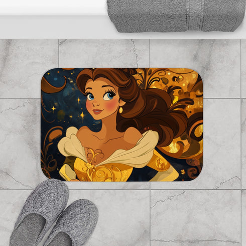 Belle Beauty and the Beast Luxury Memory Foam Bath Mat - Bathroom Lifestyle View