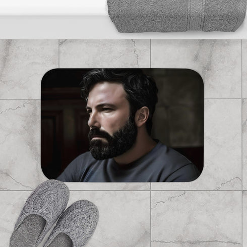 Ben Affleck — Non-Slip Bath Mat — Bathroom Floor Lifestyle View