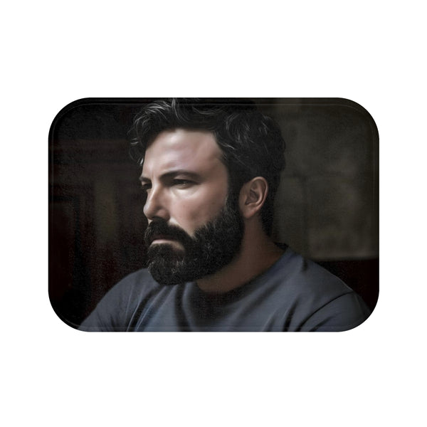 Ben Affleck — Non-Slip Bath Mat — Top-Down Velvet Microfibre Artwork View