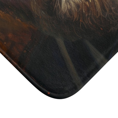 Ben Kenobi Painting — 61×43 Memory Foam Bath Mat — Cushioned Memory Foam & Microfibre Close-Up