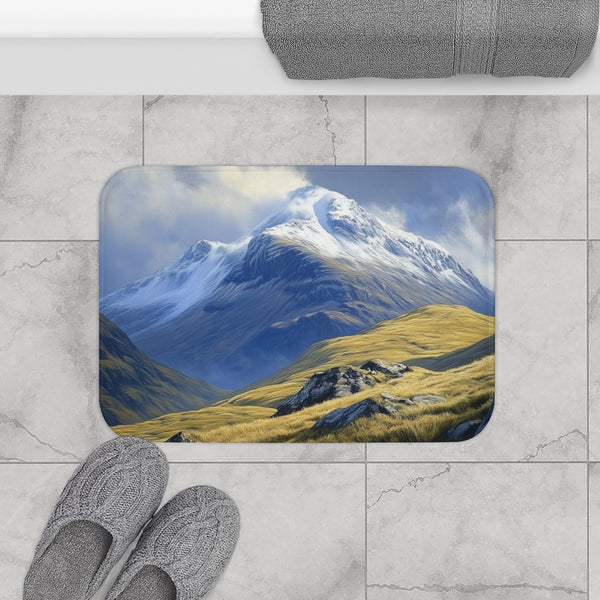 Ben Nevis Scotland Painting (Edition II) — 61×43 Memory Foam Bath Mat — Modern Bathroom Floor Lifestyle View