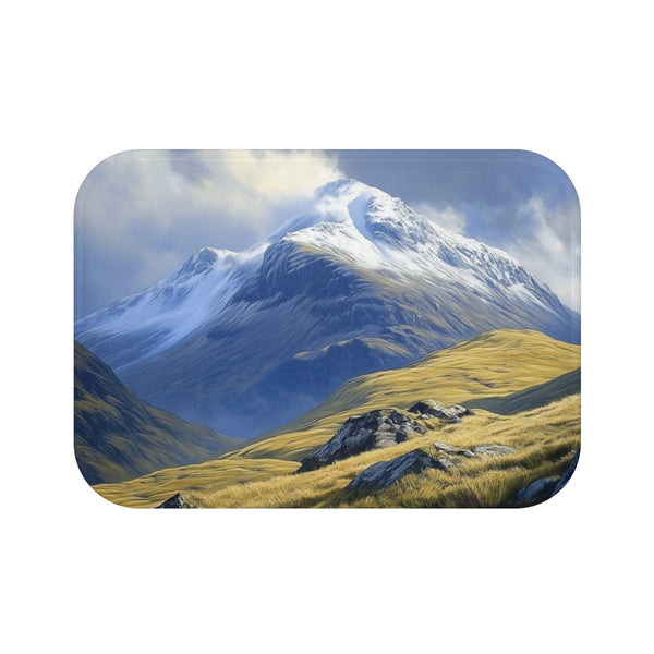 Ben Nevis Scotland Painting (Edition II) — 61×43 Memory Foam Bath Mat — Top-Down Velvet Microfibre Artwork View