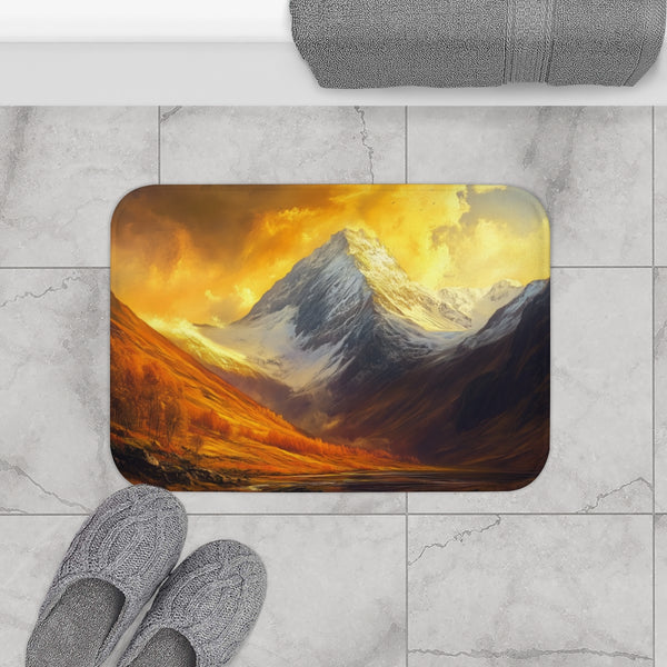 Ben Nevis Scotland Painting (Edition III) — 61×43 Memory Foam Bath Mat — Modern Bathroom Floor Lifestyle View