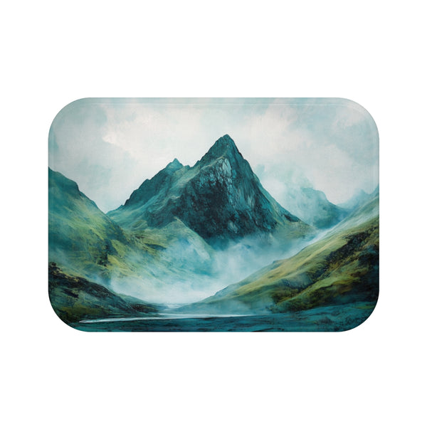 Ben Nevis Scotland Painting (Edition IV) — 61×43 Memory Foam Bath Mat — Top-Down Velvet Microfibre Artwork View