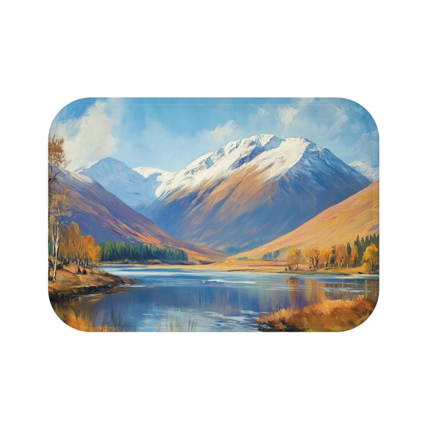 Ben Nevis Scotland Painting (Edition VII) — 61×43 Memory Foam Bath Mat — Top-Down Velvet Microfibre Artwork View