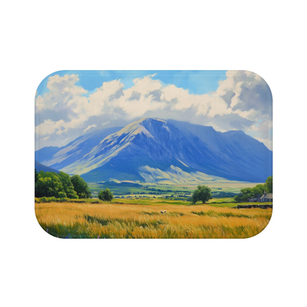 Ben Nevis Scotland Painting (Edition VIII) — 61×43 Memory Foam Bath Mat — Top-Down Velvet Microfibre Artwork View