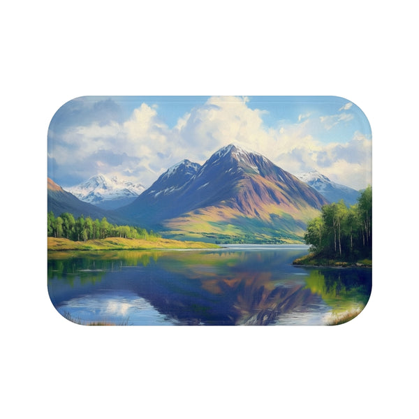 Ben Nevis Scotland Painting (Edition XI) — 61×43 Memory Foam Bath Mat — Top-Down Velvet Microfibre Artwork View