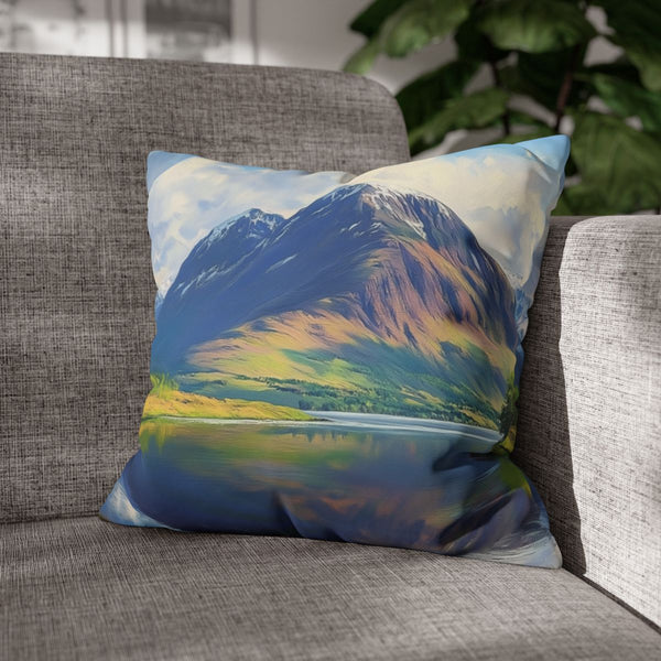 Ben Nevis Scotland Painting (Edition XII) — Double-Sided Cushion Cover — Sofa & Armchair Living Room Lifestyle View