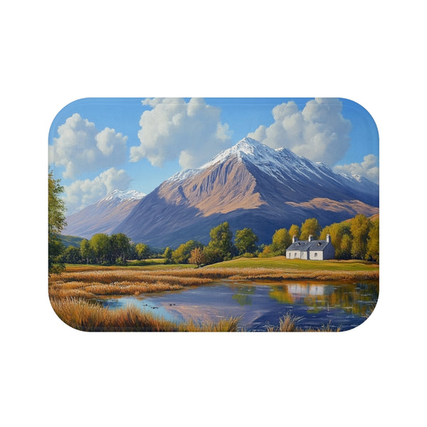 Ben Nevis Scotland Painting (Edition XIII) — 61×43 Memory Foam Bath Mat — Top-Down Velvet Microfibre Artwork View