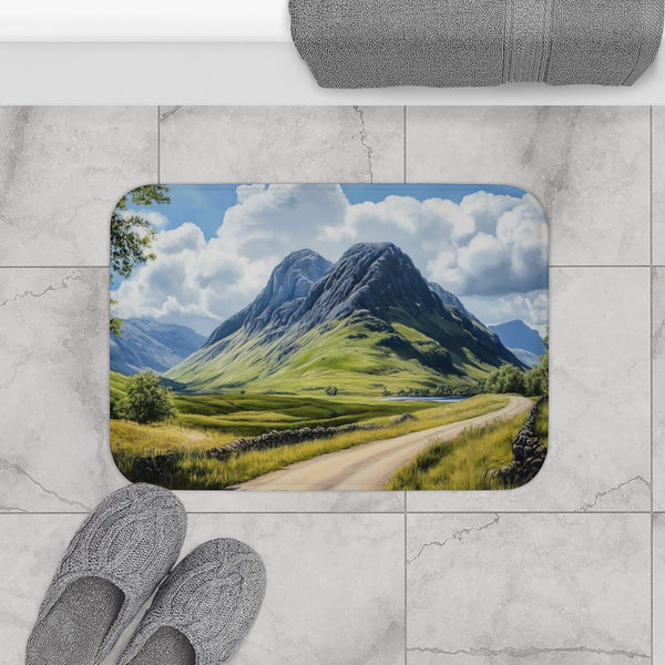 Ben Nevis Scotland Painting (Edition XIV) — 61×43 Memory Foam Bath Mat — Modern Bathroom Floor Lifestyle View
