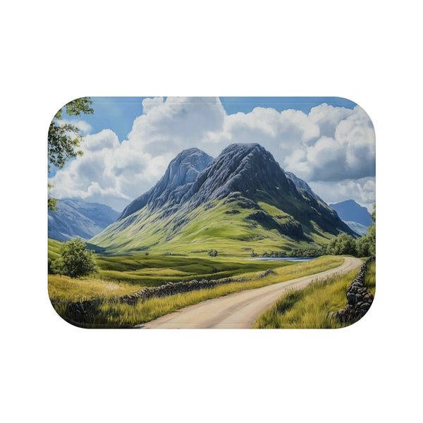 Ben Nevis Scotland Painting (Edition XIV) — 61×43 Memory Foam Bath Mat — Top-Down Velvet Microfibre Artwork View