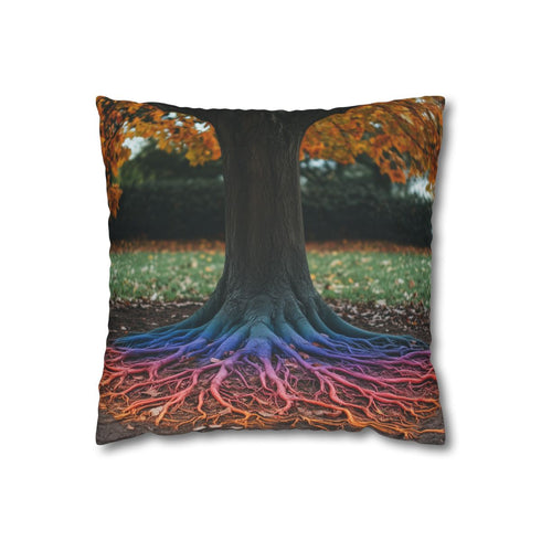 Binary Tree with Rainbow Roots — Double-Sided Cushion Cover — Front Double-Sided Cushion View