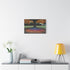 Binary Tree with Rainbow Roots — Stretched Canvas Wall Art — Living Room Wall Lifestyle View