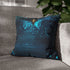 Bioluminescent Vines on a Ghost Bridge — 40×40 Cushion Cover — Double-Sided Back & Concealed Zip Detail
