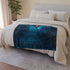 Bioluminescent Vines on a Ghost Bridge Plush Fleece Throw Blanket