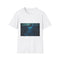 Bioluminescent Vines on Ghost Bridge Graphic Unisex Softstyle T-Shirt - Front View