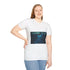 Bioluminescent Vines on Ghost Bridge Graphic Unisex Softstyle T-Shirt - Model View
