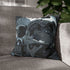 Biomechanical Skull with Chrome Textures — 40×40 Cushion Cover — Sofa & Living Room Lifestyle View