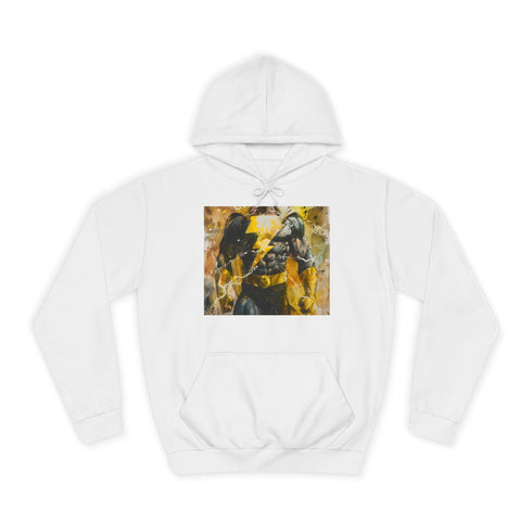 Black Adam Graphic Unisex College Hoodie - Arctic White Front