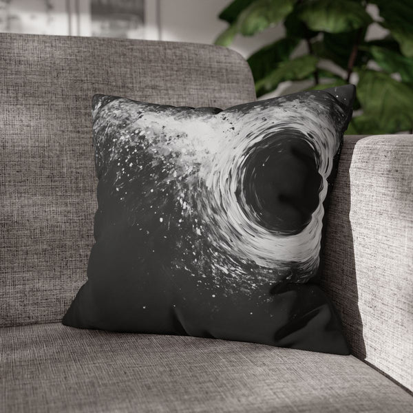 Black Hole Pulling in Stardust (Edition IV) — Double-Sided Cushion Cover — Sofa & Armchair Living Room Lifestyle View