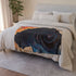 Black Hole Swallowing Time and Space — 50×60 Plush Throw Blanket — 300 GSM Plush Coral Fleece Texture Close-Up