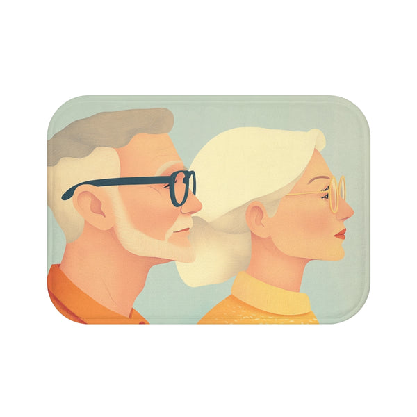 Blog Banner Illustration in Corporate Memphis Style Of — 61×43 Memory Foam Bath Mat — Top-Down Velvet Microfibre Artwork View