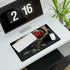 Blossoming Rose in Zero Gravity — XL Gaming Desk Mat — Gaming & Workspace Desk Setup View