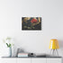 Blossoming Rose in Zero Gravity — 24×16 Canvas Wall Art — Living Room Wall Lifestyle View