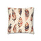 Bohemian Feathers Seamless Pattern — Faux Suede Cushion Cover — Front 40×40 cm Square Cushion View